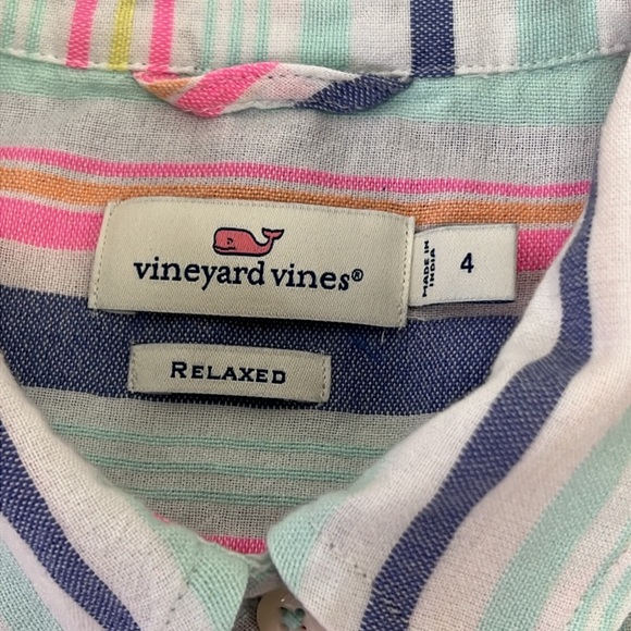 Vineyard Vines Women’s Relaxed Fit Long Sleeve Button Down Shirt Size 4 - Picture 4 of 9